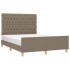 Cama sin colchón tela gris taupe 140x200