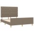 Cama sin colchón tela gris taupe 140x200