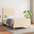 Estructura de cama sin colchón tela crema 80x200