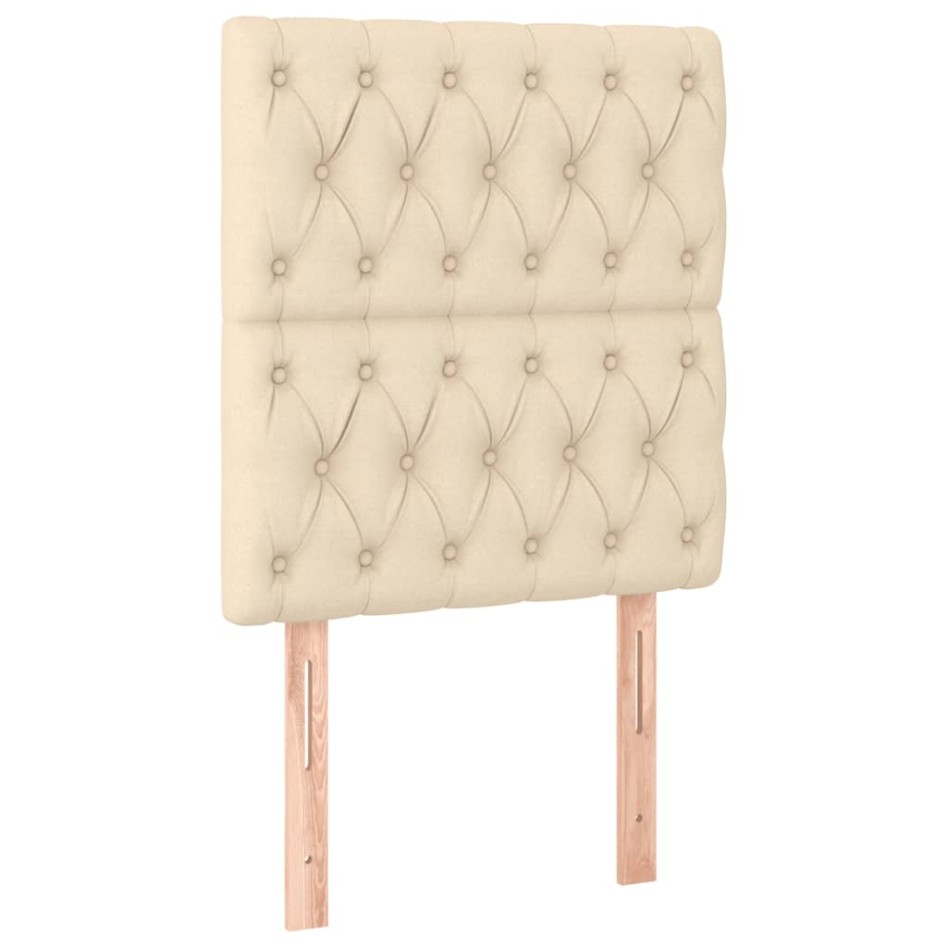 Estructura de cama sin colchón tela crema 80x200