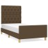 Estructura de cama sin colchón tela marrón oscuro 80x200