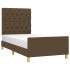 Estructura de cama sin colchón tela marrón oscuro 80x200