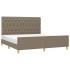 Cama sin colchón tela gris taupe 160x200
