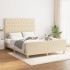 Cama sin colchón tela color crema 140x190