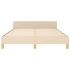 Cama sin colchón tela color crema 140x190