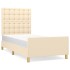 Estructura de cama con cabecero de tela color crema 80x200