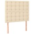 Estructura de cama con cabecero de tela color crema 80x200