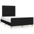 Estructura de cama sin colchón tela negro 120x200