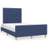 Estructura de cama sin colchón tela azul 120x200