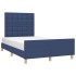 Estructura de cama sin colchón tela azul 120x200