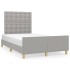 Estructura de cama sin colchón tela gris claro 120x200