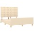 Cama sin colchón tela color crema 140x190