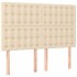 Cama sin colchón tela color crema 140x190