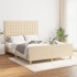 Cama sin colchón tela color crema 140x200