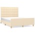 Cama sin colchón tela color crema 140x200