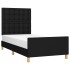 Estructura de cama sin colchón tela negro 100x200