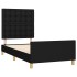 Estructura de cama sin colchón tela negro 100x200