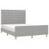 Cama sin colchón tela gris claro 140x190
