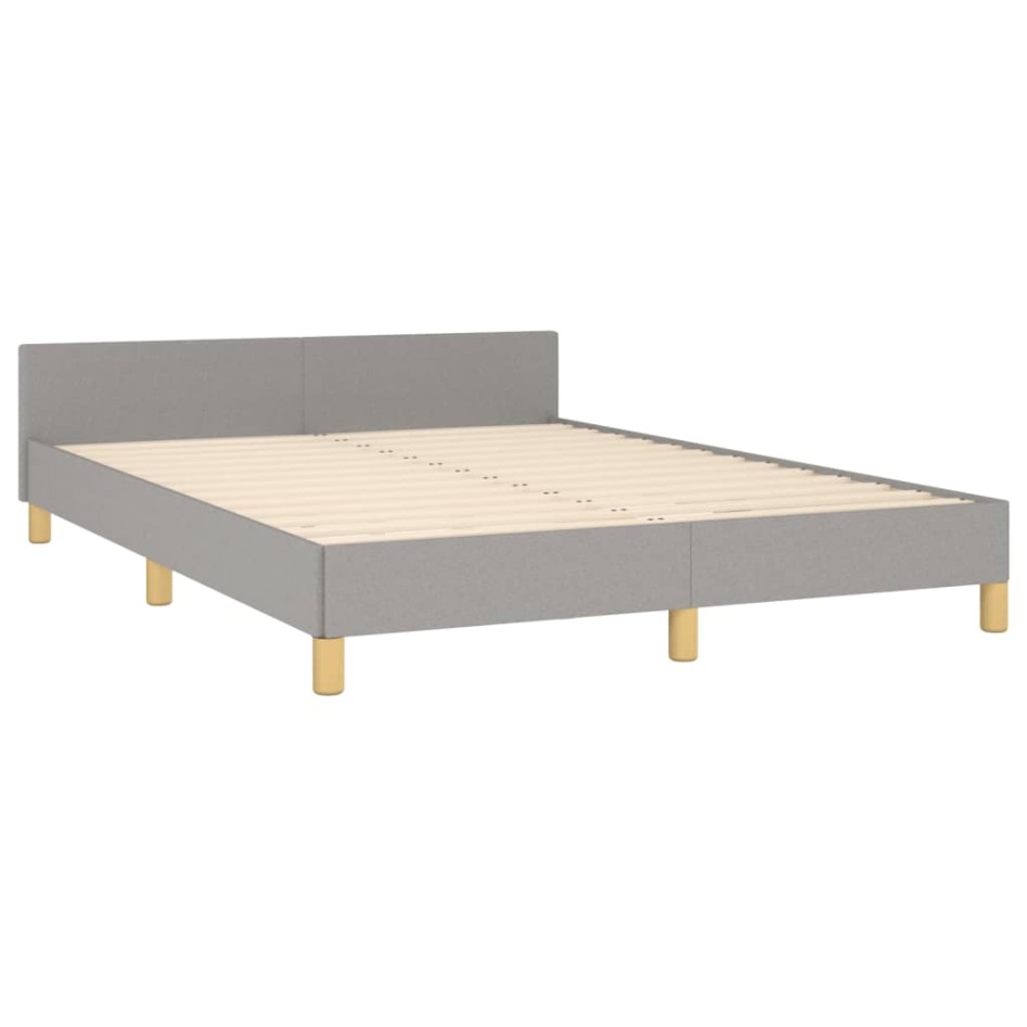 Cama sin colchón tela gris claro 140x190