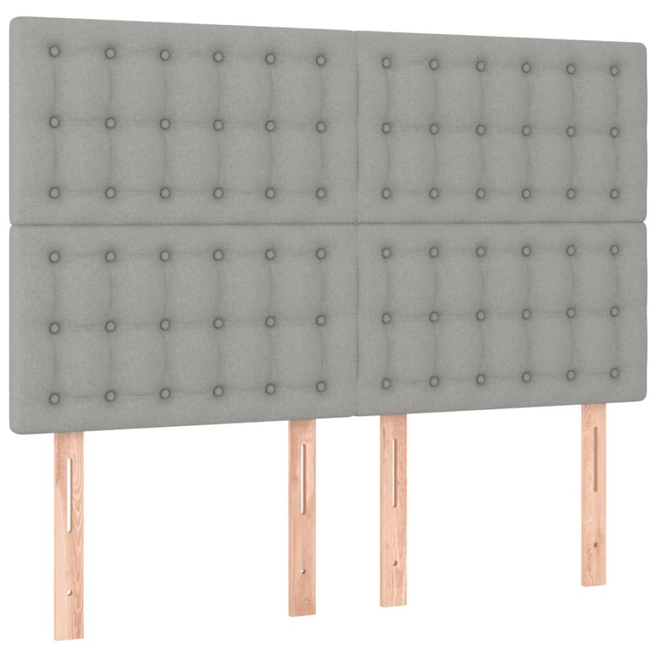 Cama sin colchón tela gris claro 140x190