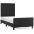 Estructura de cama sin colchón cuero sintético negro 90x190