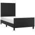 Estructura de cama sin colchón cuero sintético negro 90x190