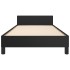Estructura de cama sin colchón cuero sintético negro 90x190