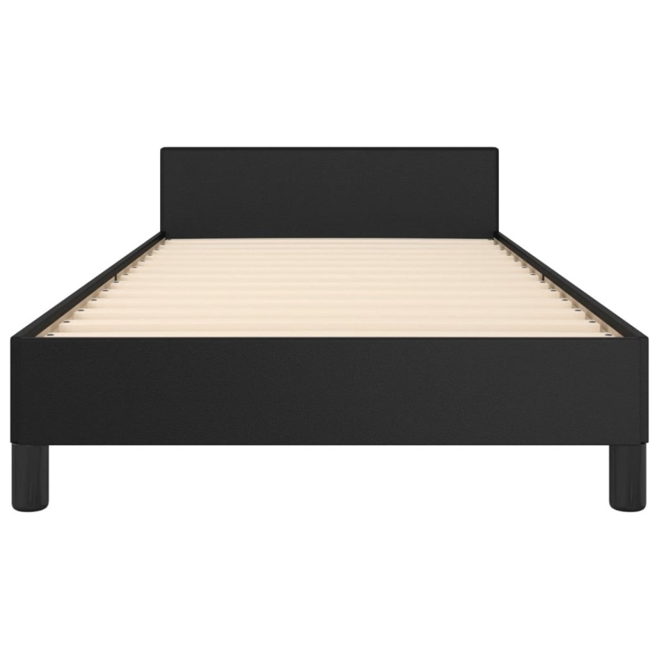 Estructura de cama sin colchón cuero sintético negro 90x190