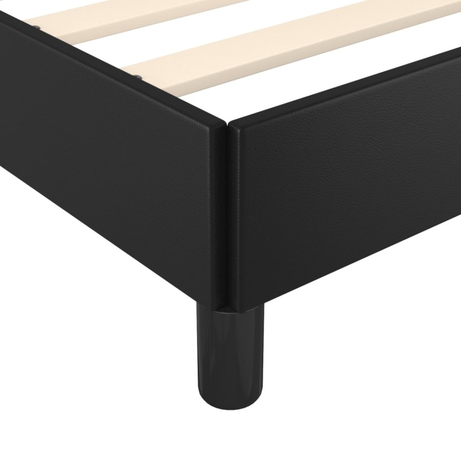 Estructura de cama sin colchón cuero sintético negro 90x190