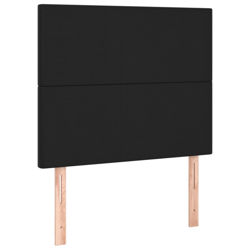 Estructura de cama sin colchón cuero sintético negro 90x190