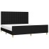 Estructura de cama con cabecero de tela negro 180x200