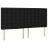 Estructura de cama con cabecero de tela negro 180x200