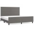 Estructura de cama sin colchón cuero sintético gris 160x200