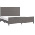 Estructura de cama sin colchón cuero sintético gris 160x200