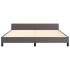 Estructura de cama sin colchón cuero sintético gris 160x200