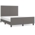 Estructura de cama sin colchón cuero sintético gris 140x190