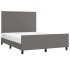Estructura de cama sin colchón cuero sintético gris 140x190