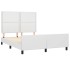 Estructura de cama sin colchón cuero sintético blanco