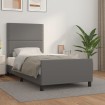 Estructura de cama sin colchón cuero sintético gris 80x200 cm