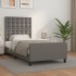 Estructura de cama sin colchón cuero sintético gris 90x190