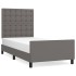 Estructura de cama sin colchón cuero sintético gris 90x190