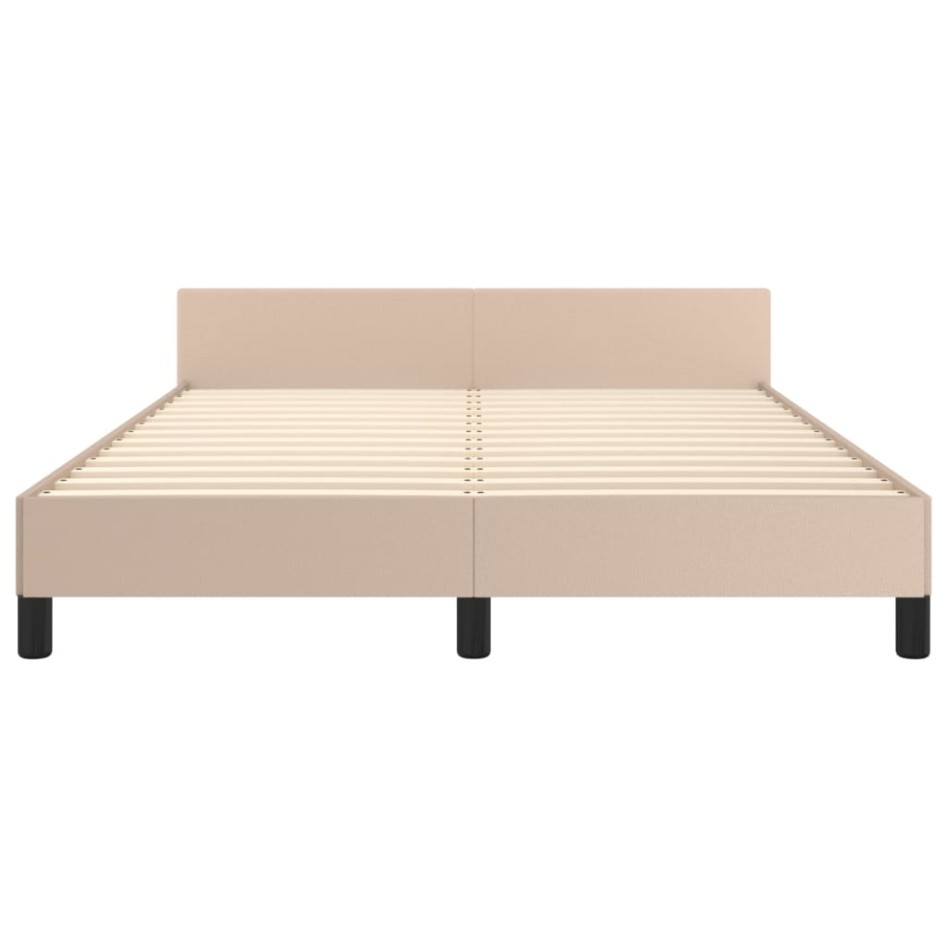 Estructura cama sin colchón cuero sintético capuchino