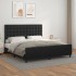 Estructura de cama con cabecero cuero sintético negro