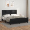 Estructura de cama con cabecero cuero sintético negro 180x200cm