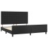 Estructura de cama con cabecero cuero sintético negro