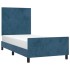Estructura de cama sin colchón terciopelo azul oscuro 90x200