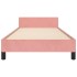 Estructura de cama sin colchón terciopelo rosa 100x200