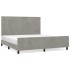 Estructura de cama sin colchón terciopelo gris claro 160x200