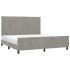 Estructura de cama sin colchón terciopelo gris claro 160x200