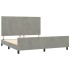 Estructura de cama sin colchón terciopelo gris claro 160x200
